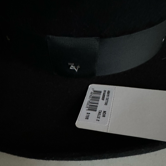 Zadig & Voltaire Black Wool Fedora Hat Abayo Tattoo Size 2 - Picture 9 of 9